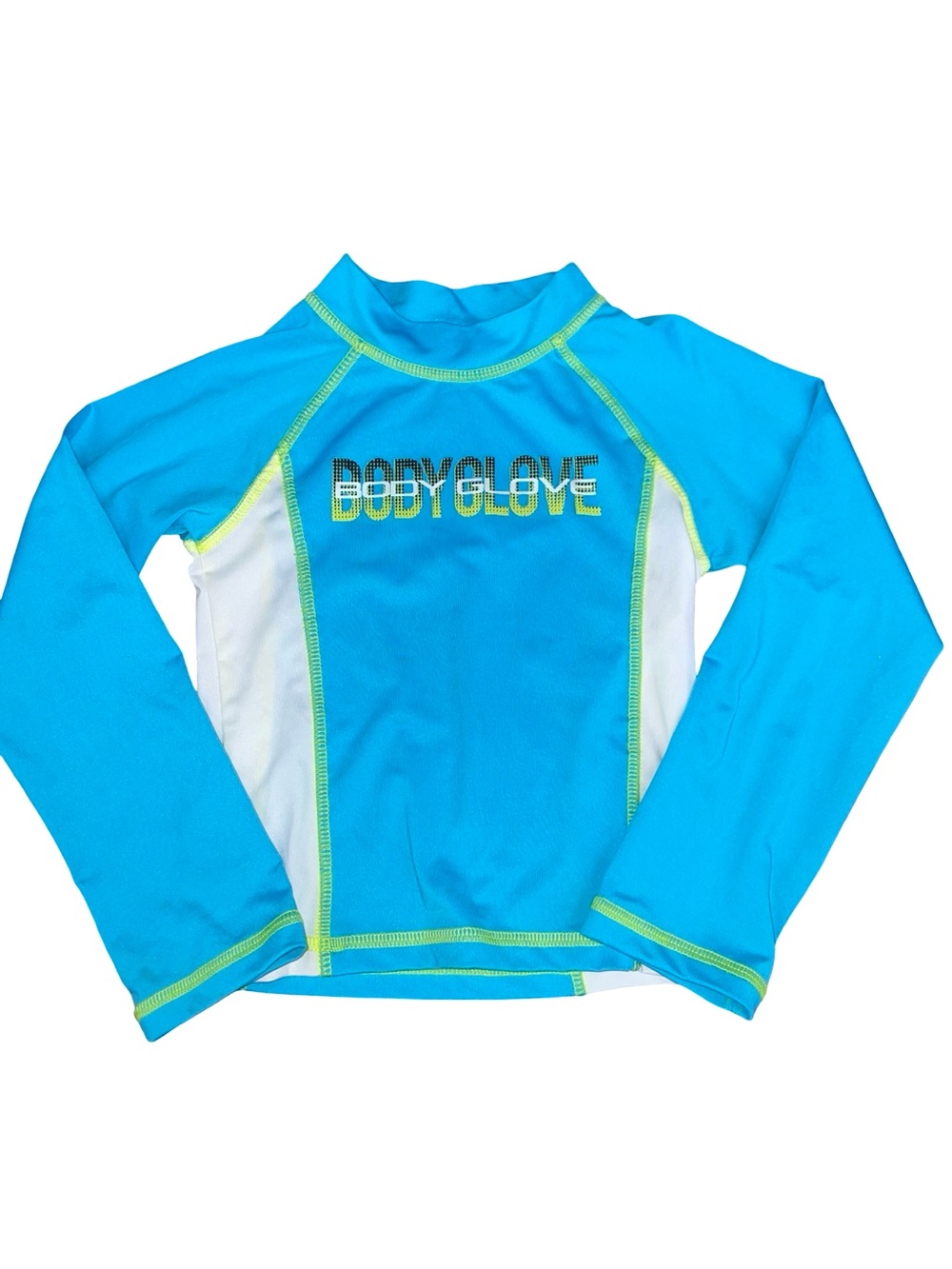 Body Glove Kids Turquoise Long Sleeve Rash Guard with White Panels